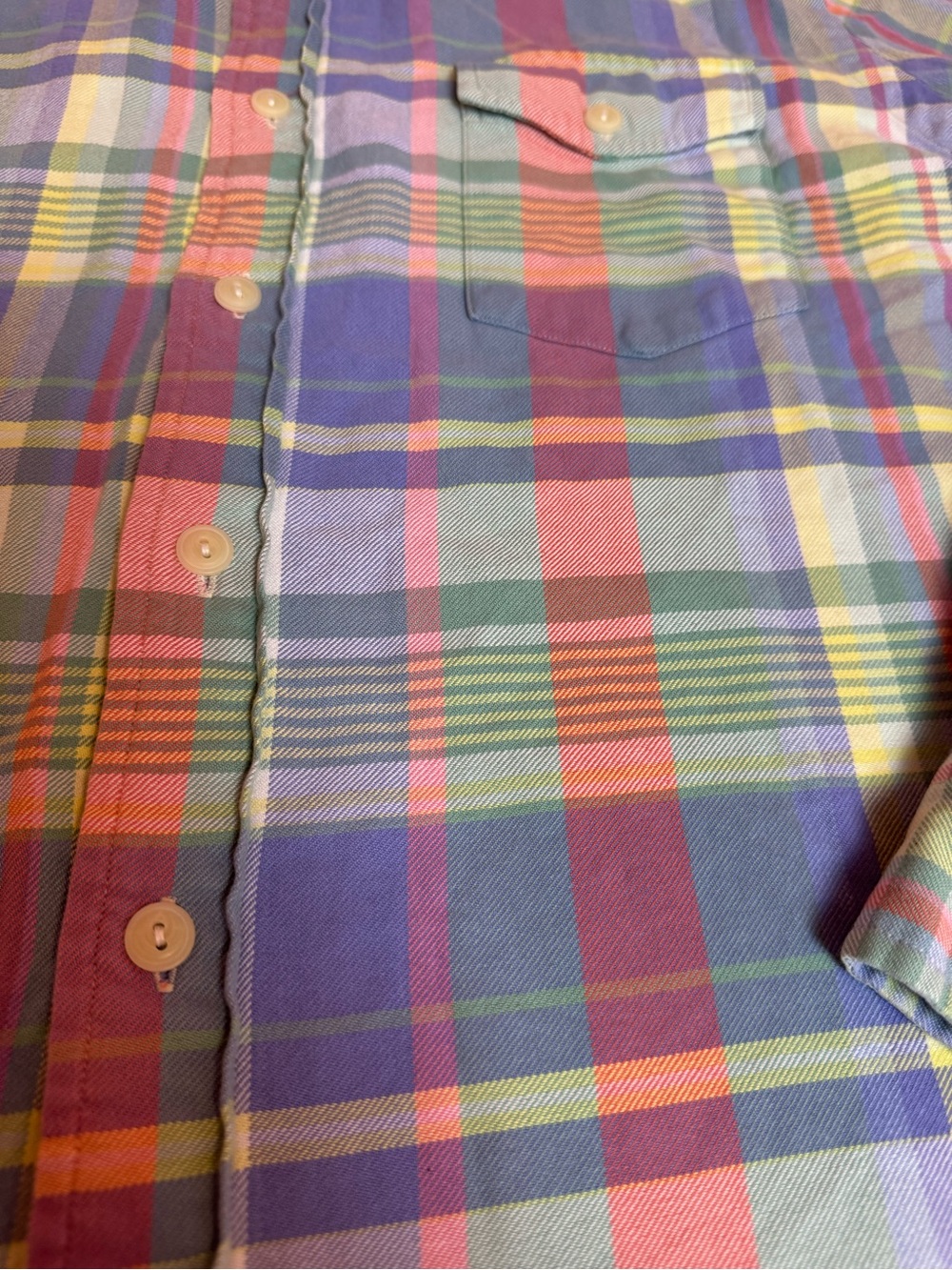 Ralph Lauren 90'sPastel Plaid Button-Down Shirt in Blue, Green, Pink, Yellow - Picture 4 of 11